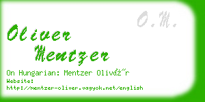 oliver mentzer business card